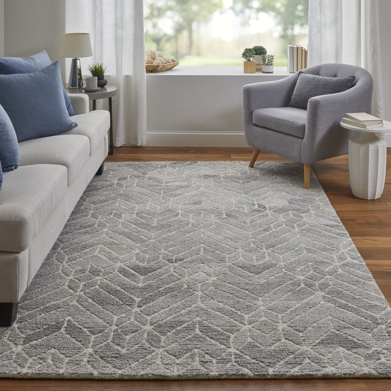 Steelside™ Amirah Handmade Hand Tufted Gray Rug & Reviews Wayfair